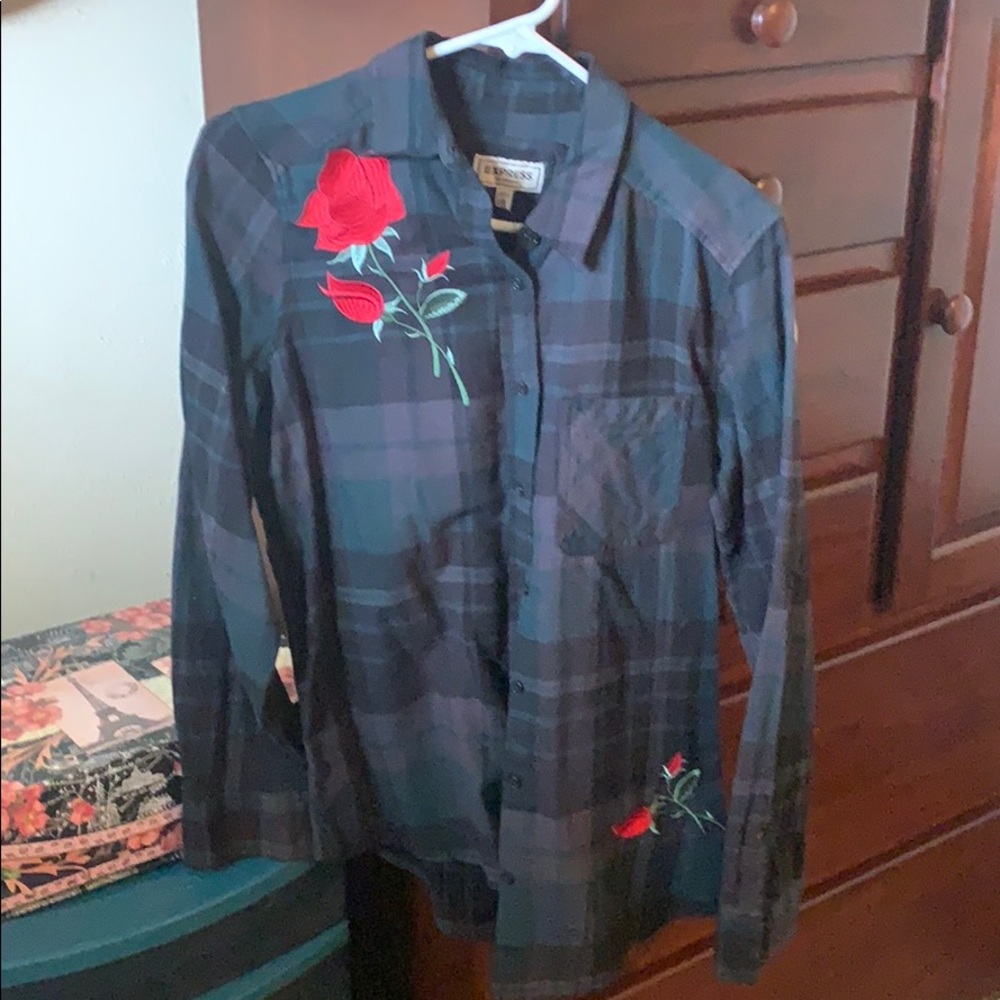 Express plaid flannel shirt.